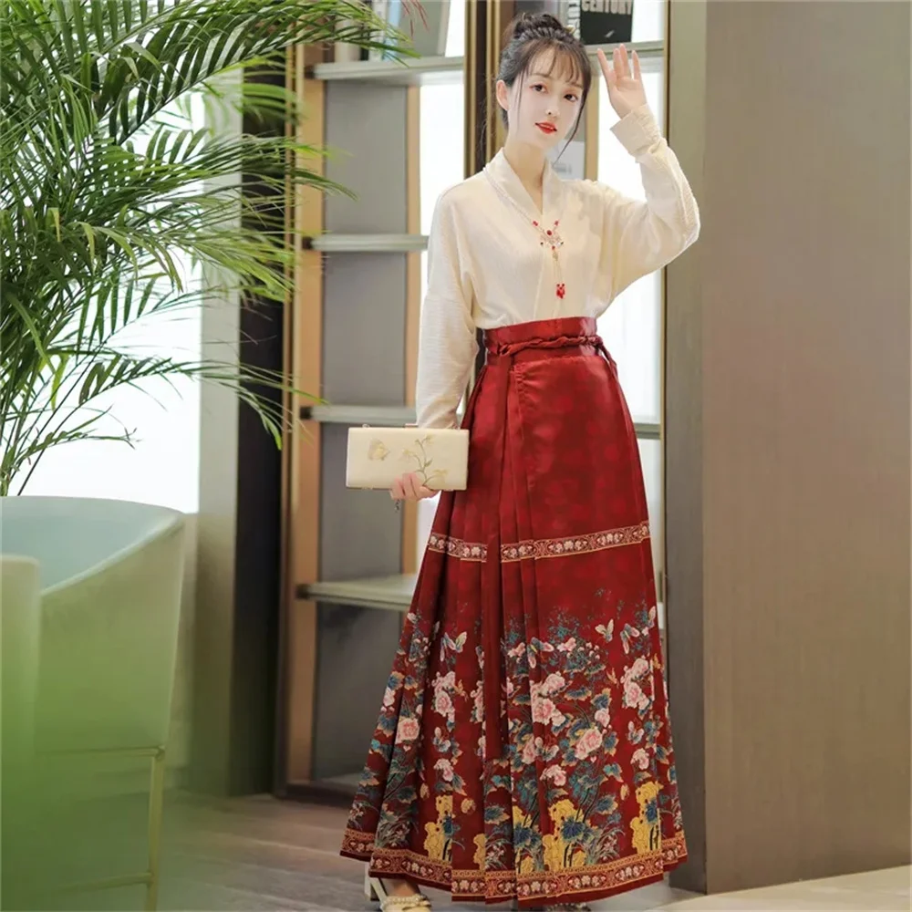 

Women's Clothing Sales Fashion Horseface Skirt Spring and Summer Ming Hanfu Women's Daily Skirt Skirts for Women Women's Skirt