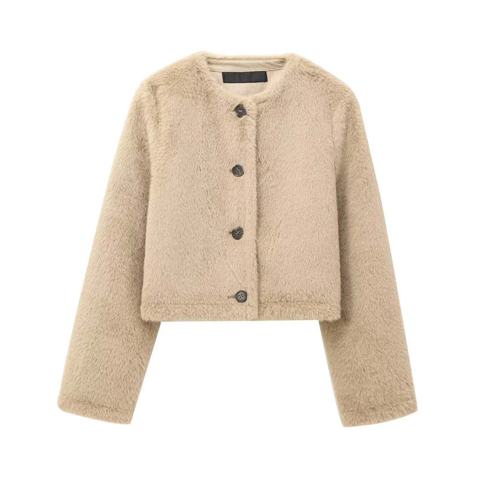 

Женская повседневная куртка с круглым вырезом, однобортный дизайн, удобный крой, теплое и стильное женское теплое пальто