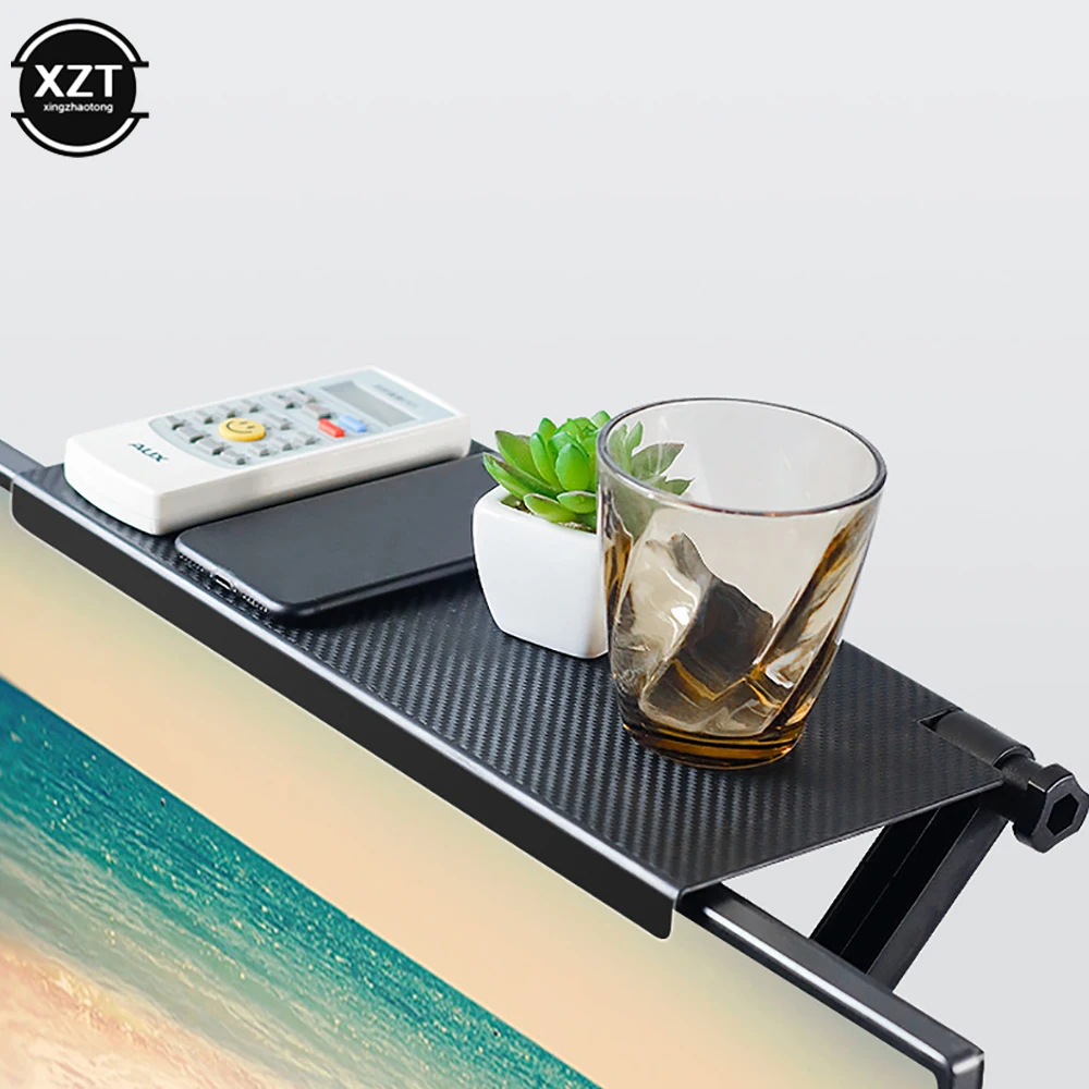 1pcs Rack for TV Monitor Organizer Screen Top Storage Shelf Bracket Practical Home Computer Office Multi-functional Holder