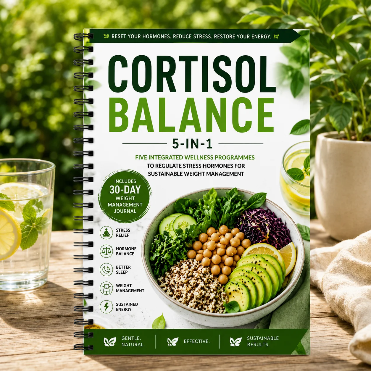 Cortisol Balance 5-in-1 Wellness Program for Hormone Balance Stress Relief Weight Management Sleep Energy 30-Day Plan view 3