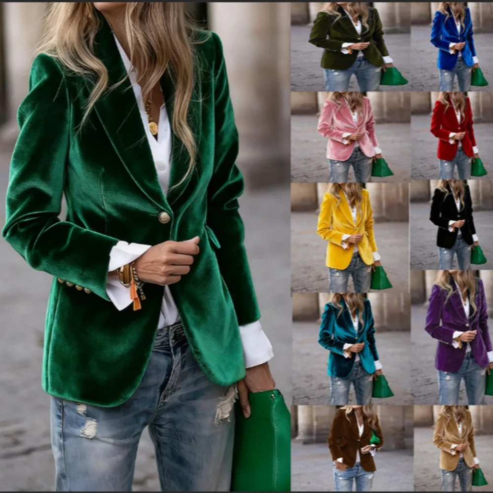 

2026 Fashion Casual Women's Clothing Autumn and Winter New Fashion Elegant Solid Color Blazer