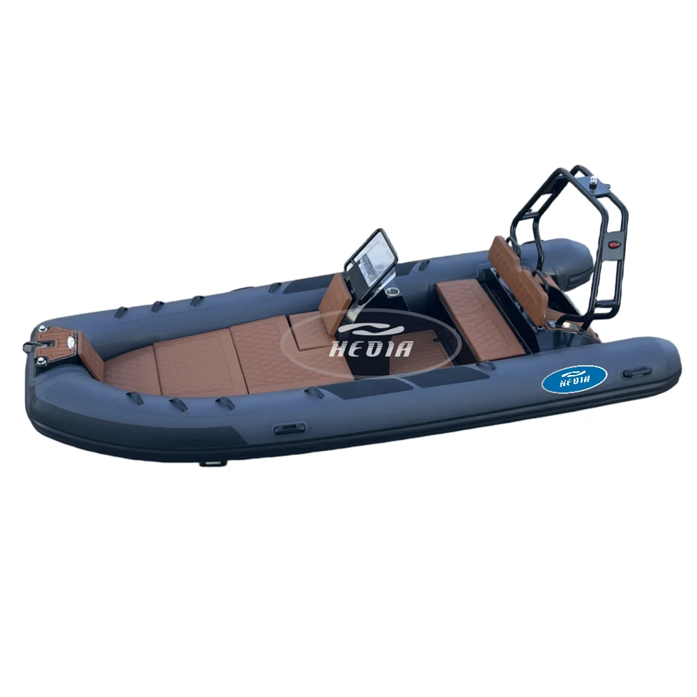 RIB Inflatable Boat 480cm Aluminum Bottom Hypalon Fishing Surfing Rigid Hull for Ocean