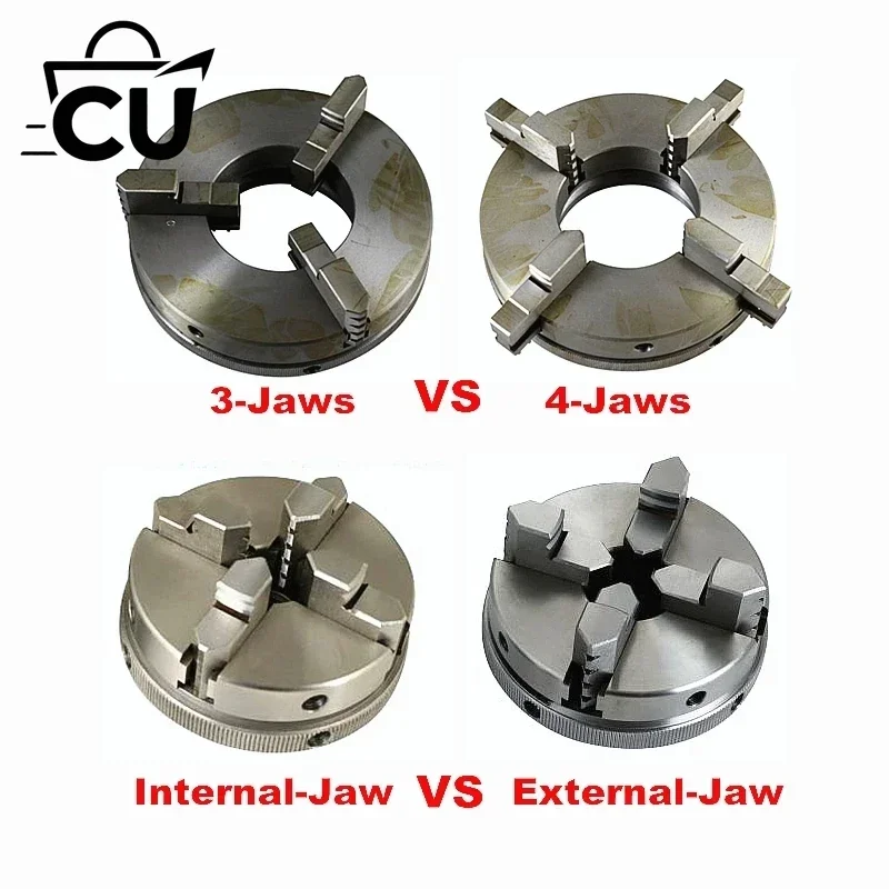 1pc Manual Self-Centering Lathe Chuck 3/4 Jaws Wood Lathe Chuck 50/65/80/90/125mm DIY Metal Wood Lathe Tools