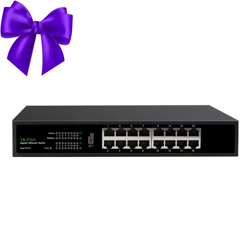 Conmutador Poe Ethernet 16 puertos red 10/100mbps puertos Ieee 802,3 Af Conmutador de red inalámbrico Ap Uplink