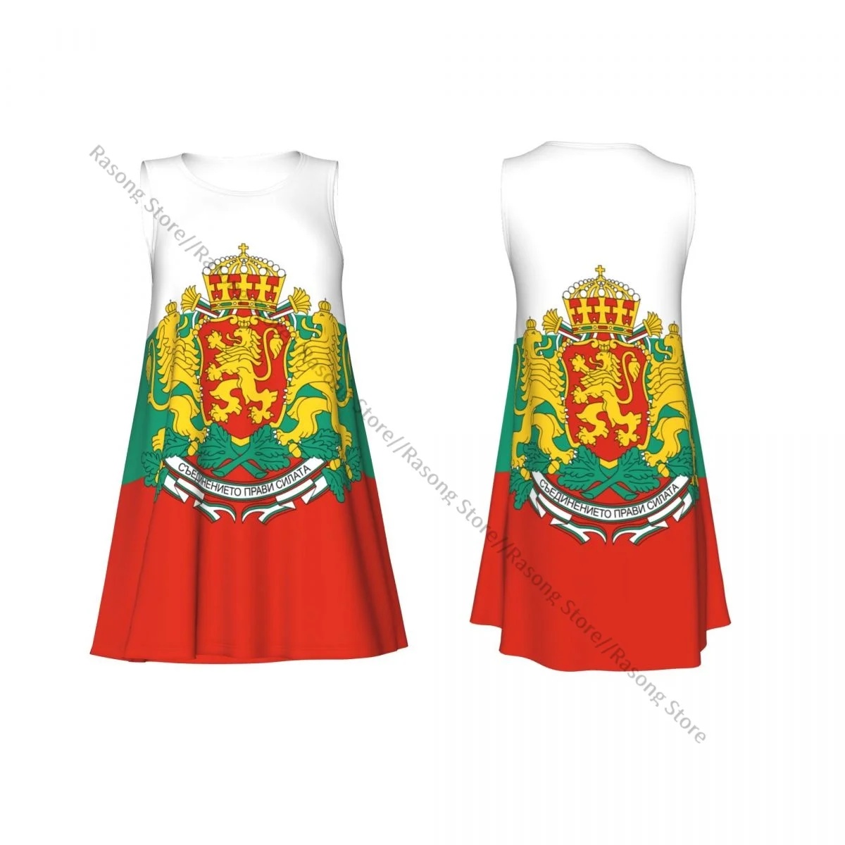 Damesjurk Zomer Casual T-shirt Jurken Strand Cover-up Vlag van Bulgarije Tankjurk