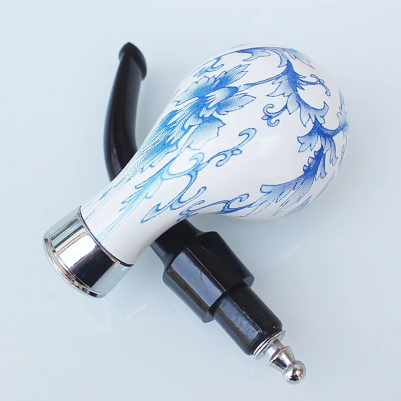 blue and white porcelain Durable Solid Classic Pipe Smoking 107mm High Quality New Design Tobacco Pipe Free Smoke Smoking Acces