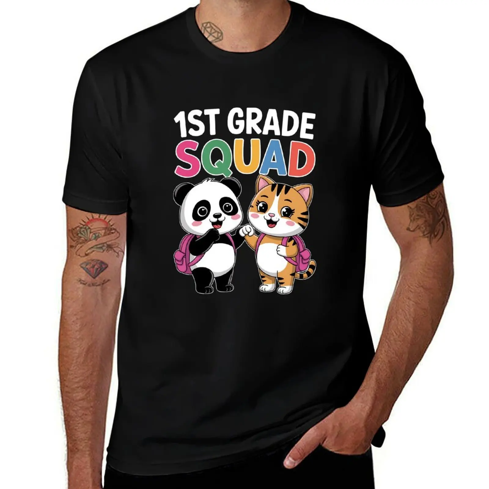 

1st Grade Squad Panda T-Shirt Funny t-shirt T-shirts oversize summer shirt vintage anime shirt t shirts for men
