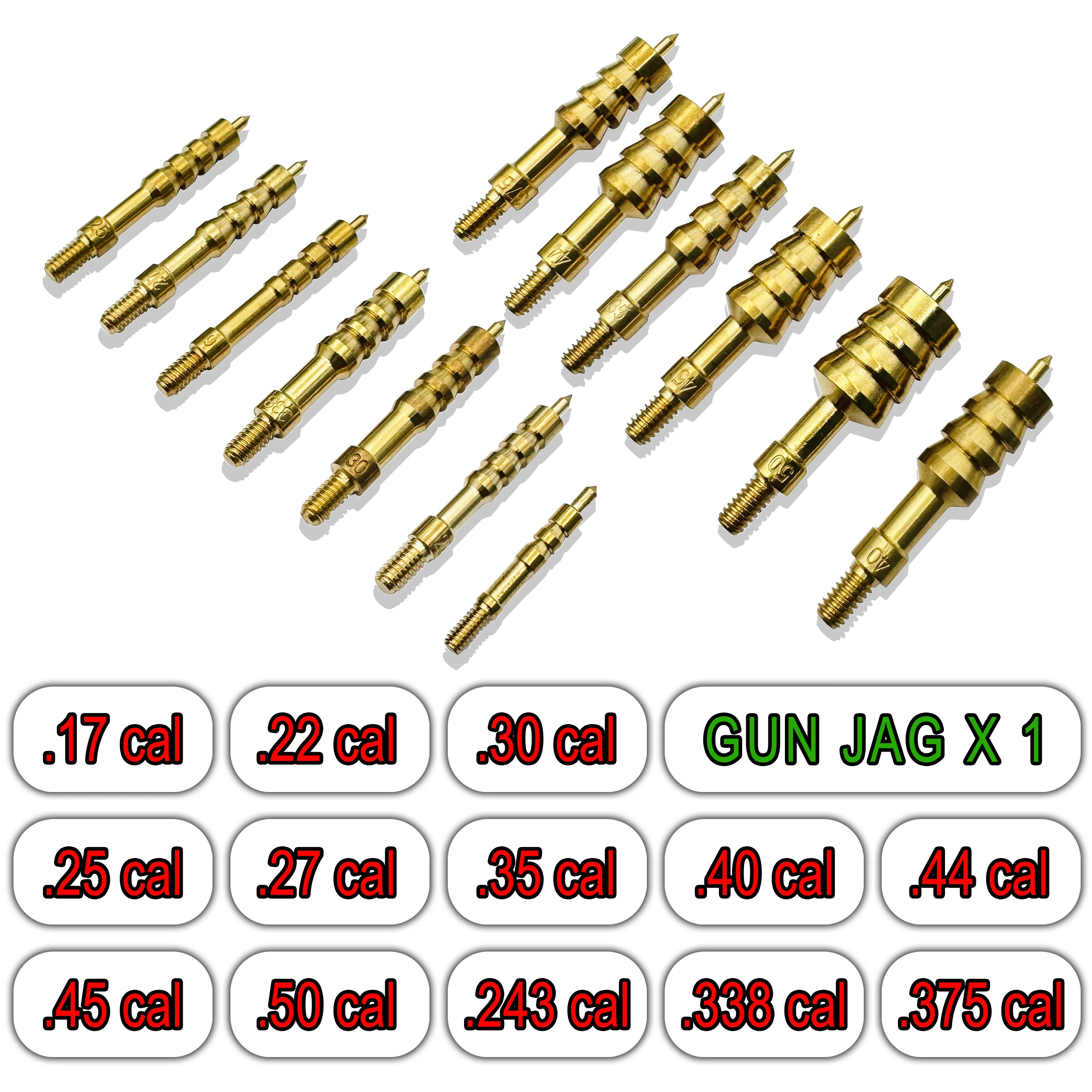 XXLIYA 1pcs Gun Cleaning Jag 7.62mm/.22/.40/.45/.30 Cal Spear Pointed Brass Jags 5.56mm Patch Holder for Shotgun Rifle Pistol
