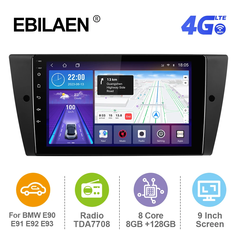 

Автомагнитола на Android 12,0 для BMW 3 серии E90, E91, E92, E93, мультимедийный плеер, Авторадио для Carplay, GPS, камера, Wi-Fi, стерео, RDS
