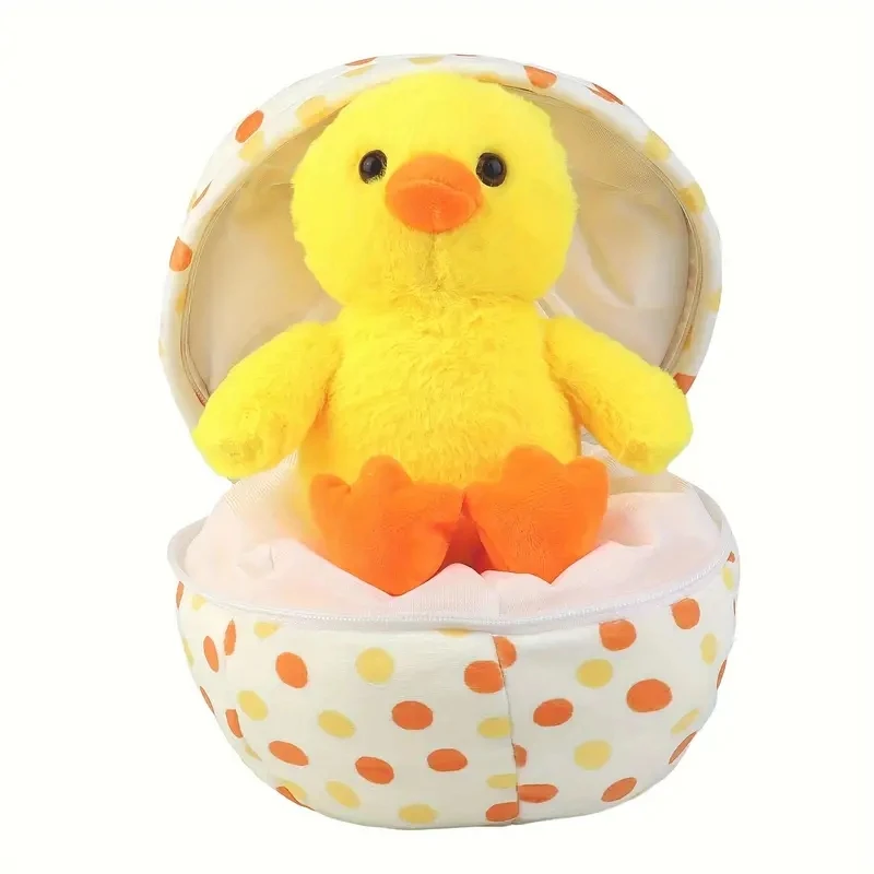 2in1 Plush Toy Duck Egg Plush Animal Toy Chicken Easter Plushie Doll Soft Hugging Appease Doll for Children