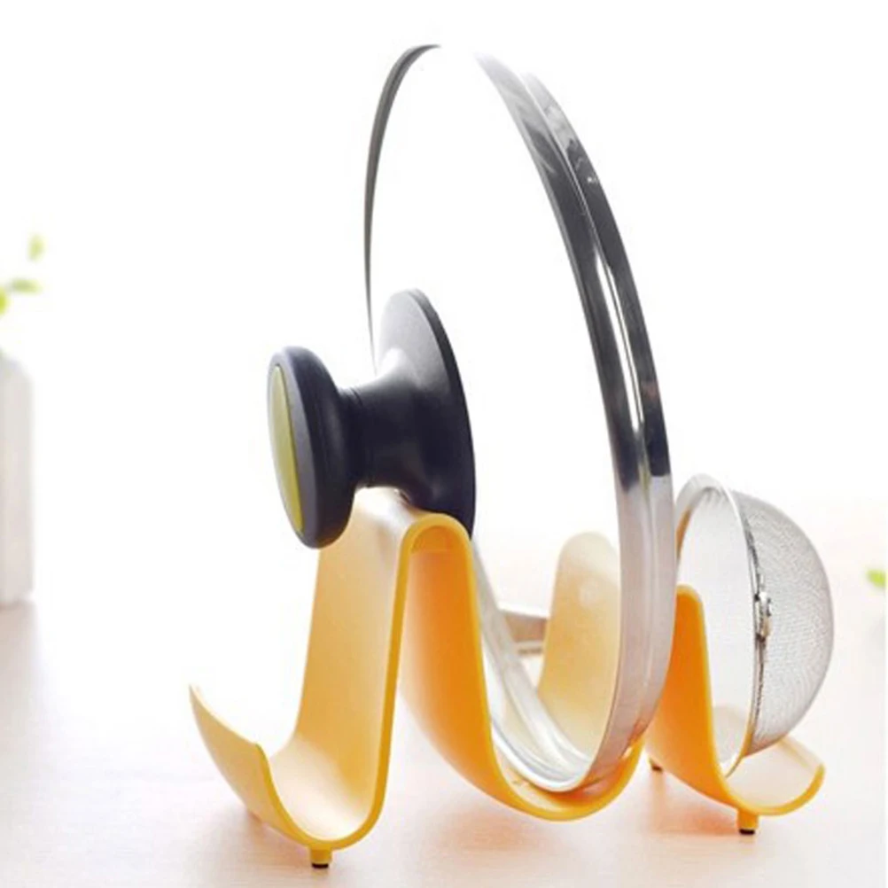 

4Pcs Pot Lid Rack Pan Cover Bracket Colorful Spoon Holder Kitchen Restaurant Hotel Party Storage Organizer Plastic