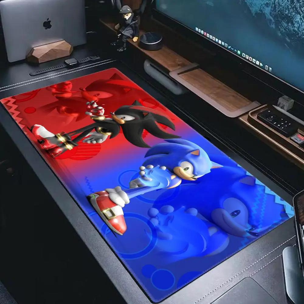 HYBXAXC Sonic The Hedgehog Big Table Mat Keyboard Mat Students Gamer Desktop Mouse Pad Gaming XXL Mouse Pad Cartoon Desktop Mat