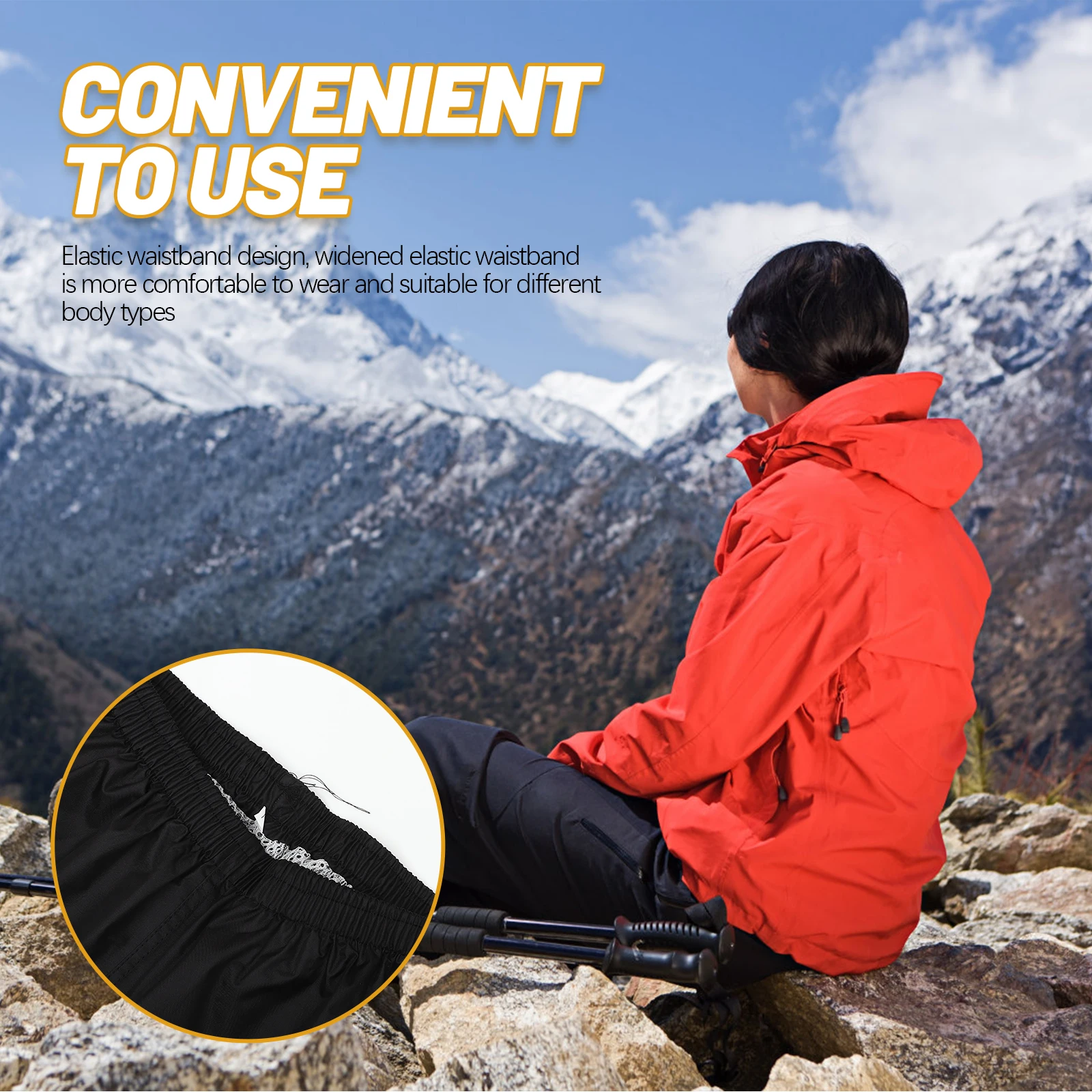 

Trousers Waterproof and Breathable Rain Pants Women's Womens Suit Polyester with Pocket