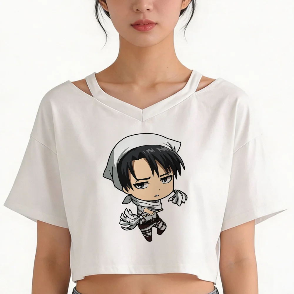 Attack on Titan cropped top teen y2k kawaii anime scene  korean fashion shirt kawaii summer alternative  cute korean fashion