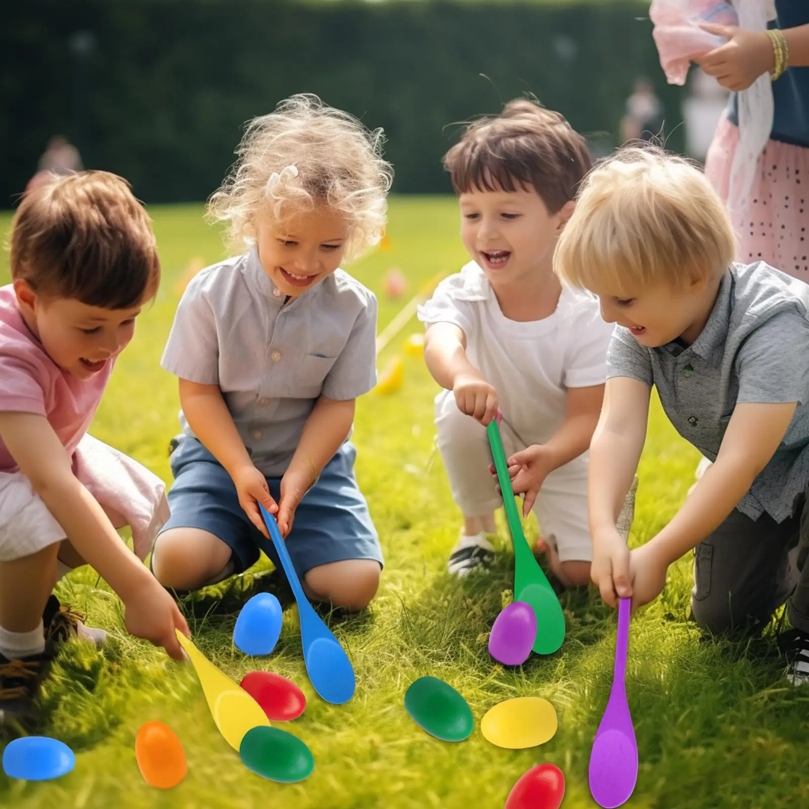 Gioco divertente all'aperto per bambini Giocattolo Cucchiaio per uova Equilibrio Sport Cucchiaio di legno Lancio della palla Senso Formazione Educazione precoce Puzzle Gioco di società