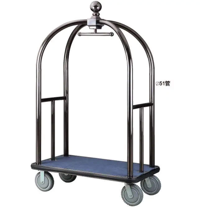 Professional Four-Wheel Hotel Luggage Cart Service Baggage Trolley Made in Factory Cleaning Carts