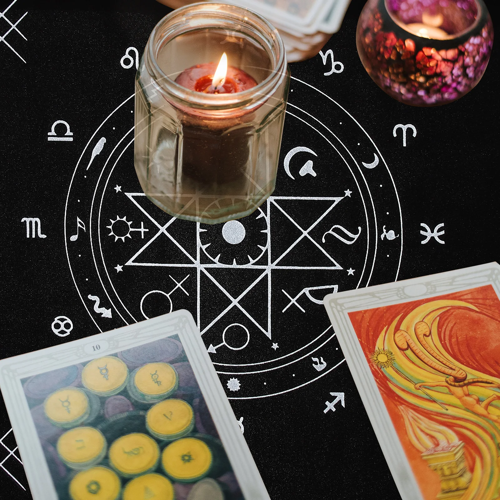 

Tarot Card Tablecloth Altar Cover Drawstring Bag Pouch Storage Holder Jewelry Tarot Card Bag Vintage Classic Design Cloth