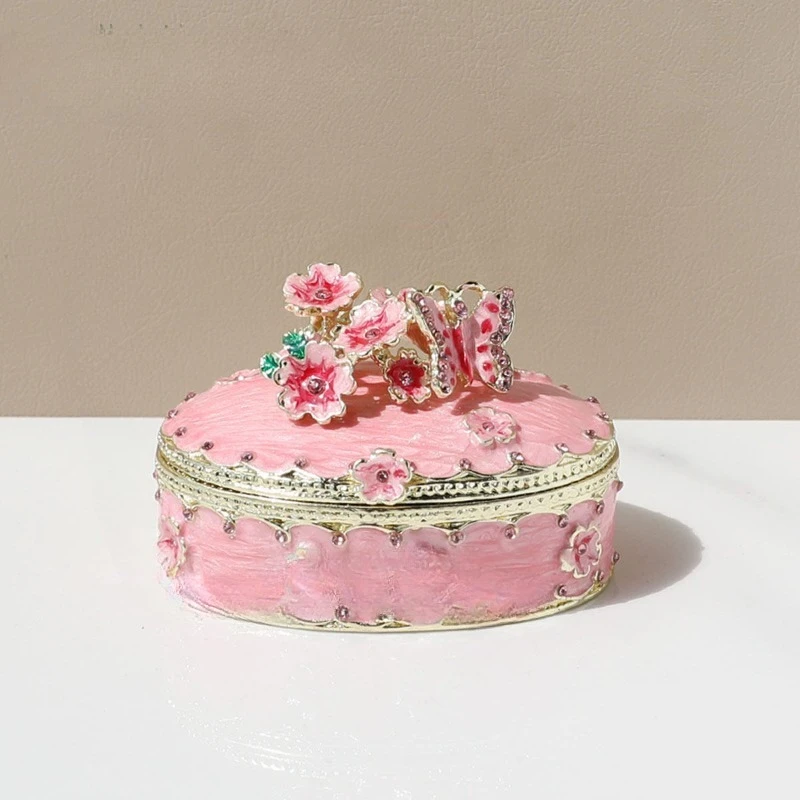 

Red cherry blossom jewelry box cute butterfly ring box stud jewelry storage box gift for girlfriend
