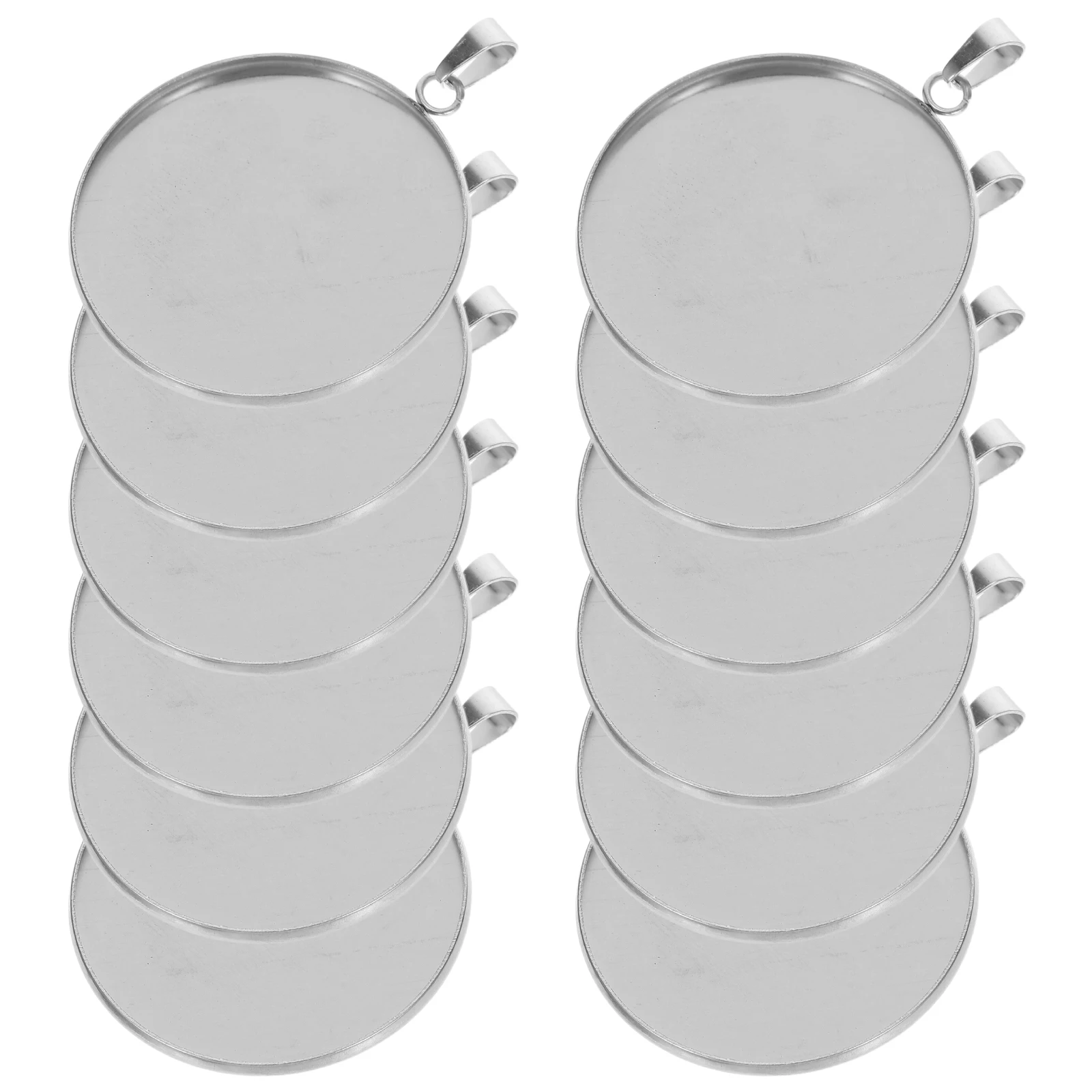 

20 Pcs Stainless Steel Pendant Trays for DIY Necklace Kits Bracelet Charms Jewelry Making Supplies Round Cork Base