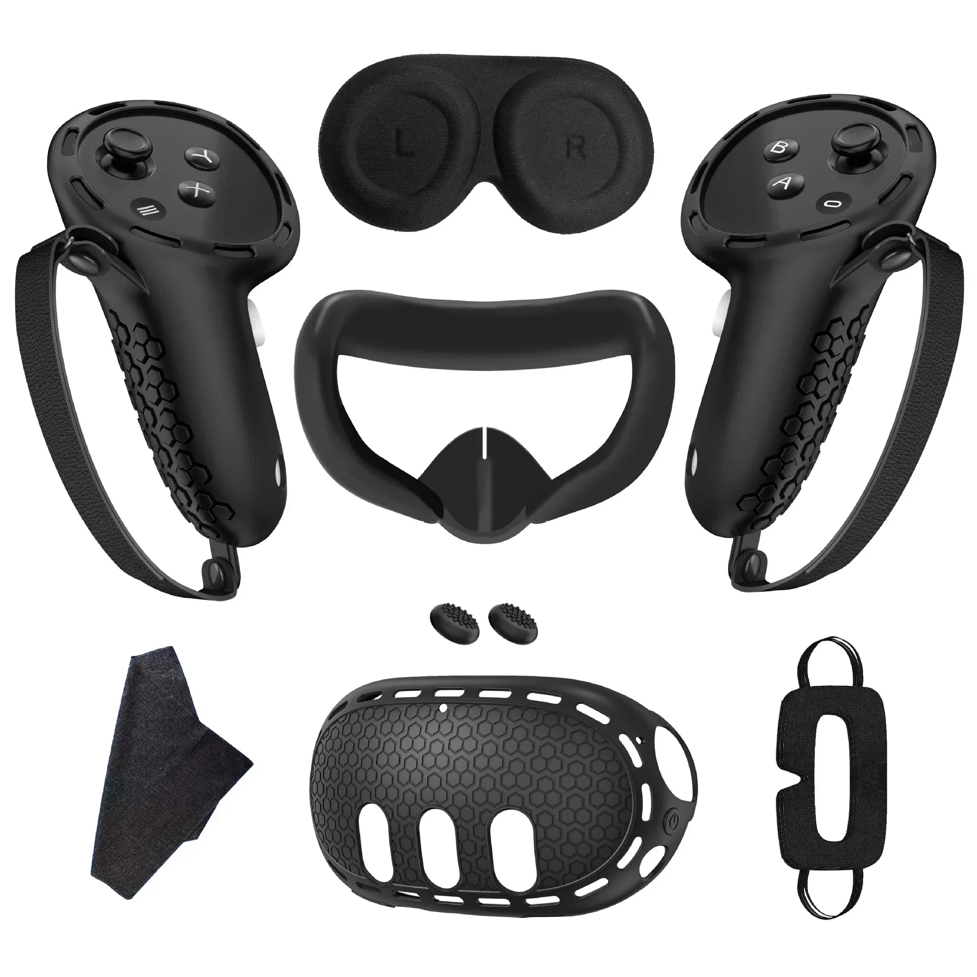 Suitable For Meta Quest3 VR Accessories Protective Cover Seven Piece Grip Protective Cover Shade Silicone Mask Lens Cover