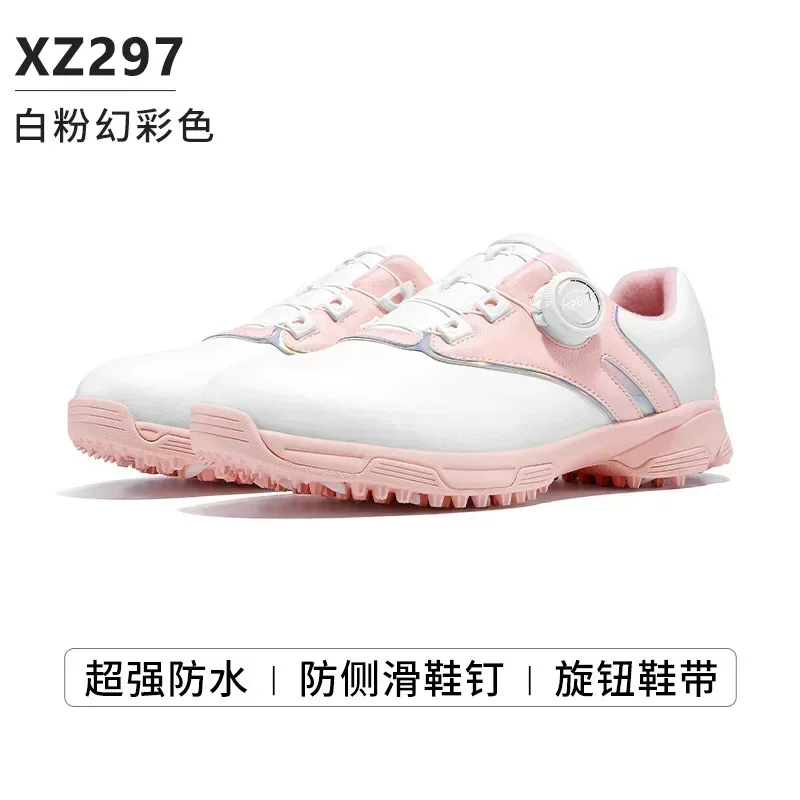 PGM Women Golf Shoes Waterproof Anti-skid Women's Light Weight Soft Breathable Sneakers Ladies Knob Strap Sports Shoes XZ297