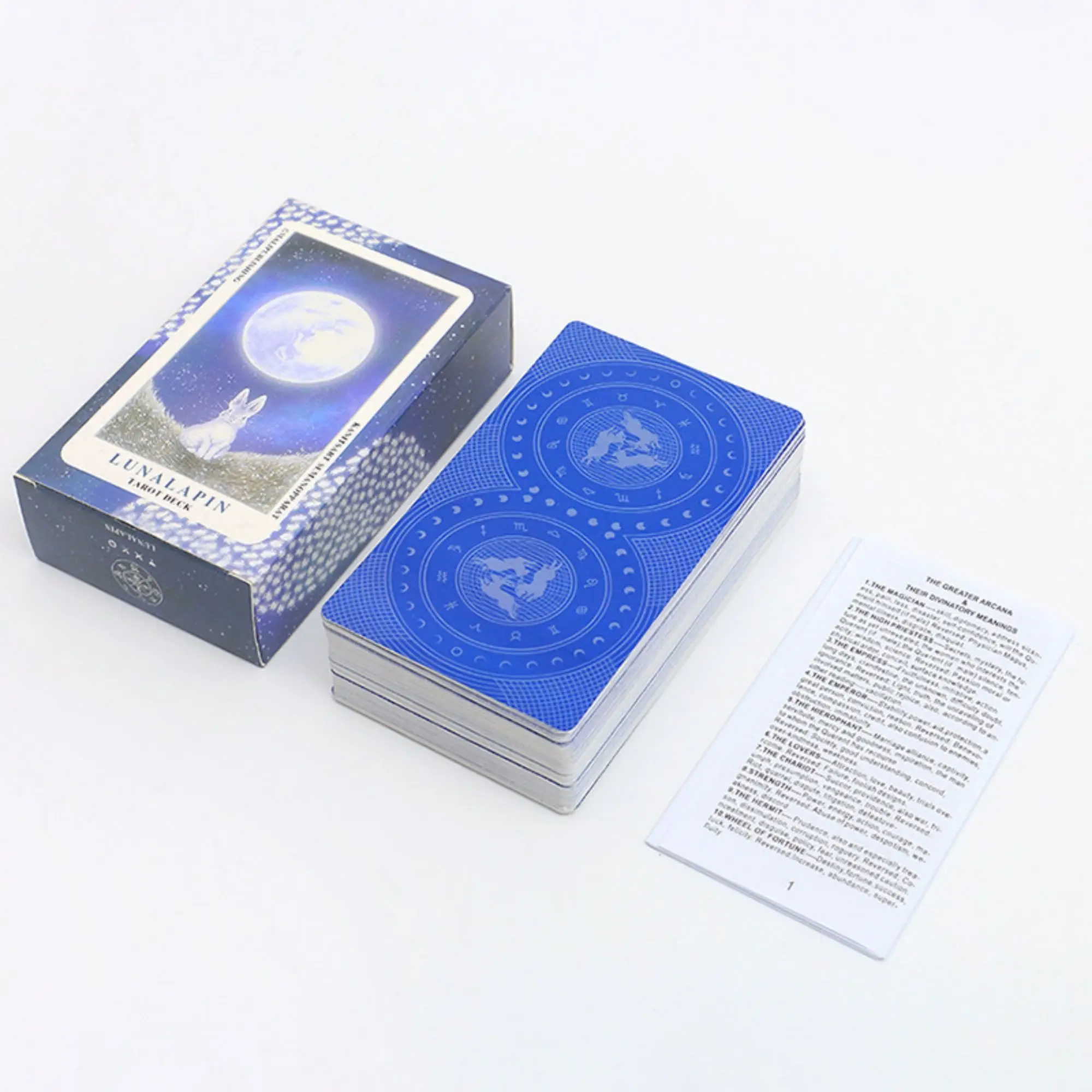 كامل الإنجليزية التارو 12*7 سم Lunalapin أرنب التارو سطح السفينة لعبة بطاقات التارو مع دليل الورق لألعاب دليل الانتظار
