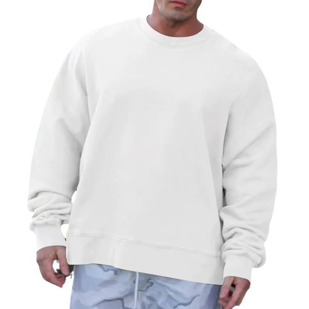 

Мужской повседневный пуловер с длинным рукавом и круглым вырезом, толстовка, спортивная спортивная уличная одежда больших размеров, топы, подходящие для весны, осени и зимы