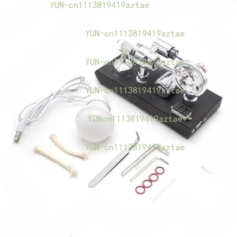 Engine Generator Model DIY Power Generator Physics Experiment Teaching Device Light Bulb USB Generator​