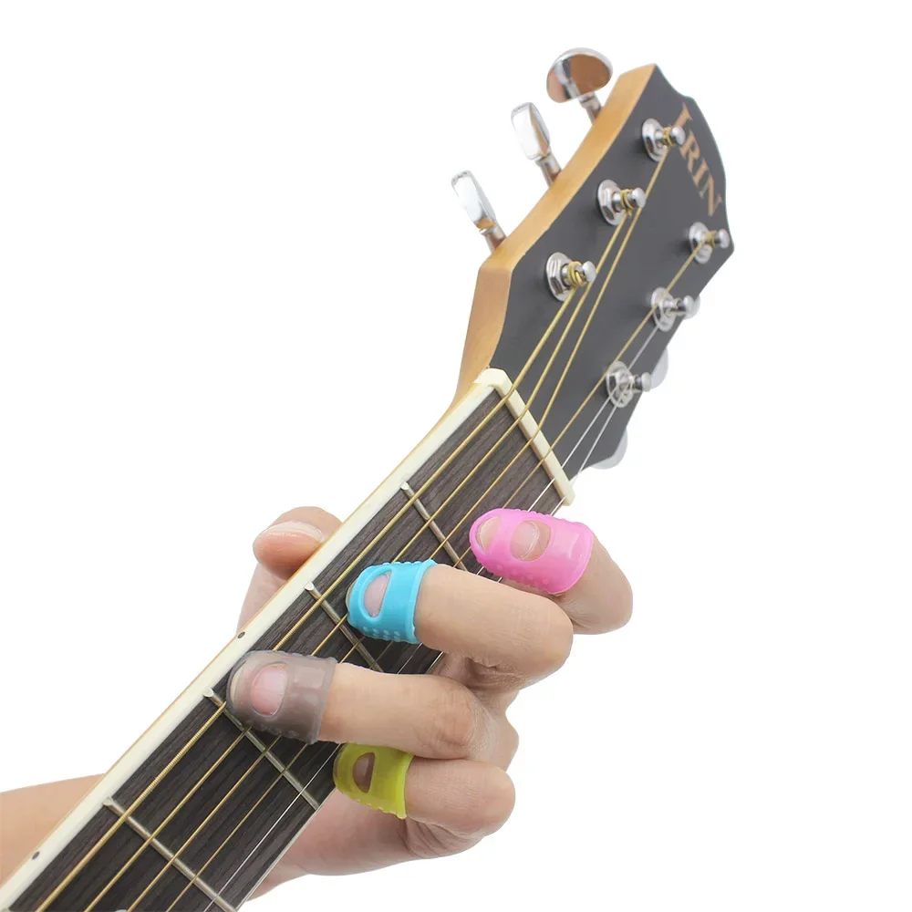 4Pcs Guitar Fingertip Protectors Silicone Finger Guards For Ukulele Guitar Bass Left Hand Finger Protector Guitar Accessories view 6