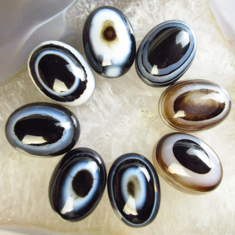 5Pcs 20x15mm Oval Shaped Best Quality Natural Crystal Gemstone Agate Shiva Eyes Stone Wholesale Shiva Eyes Cabochon