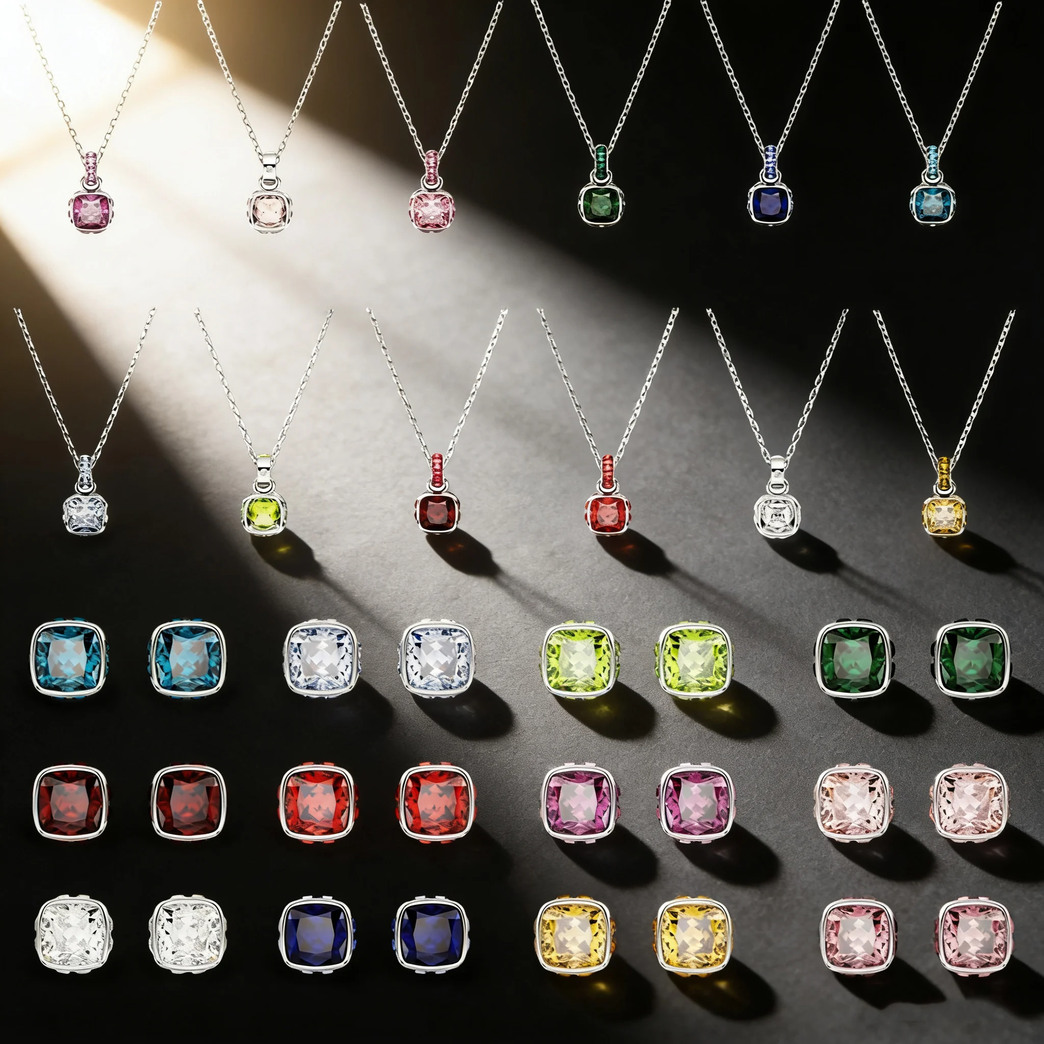 

Новинка 2026: Комплект украшений S925 — квадратный кулон и серьги, модный и простой дизайн с кристаллами, универсальное использование, праздничный подарок