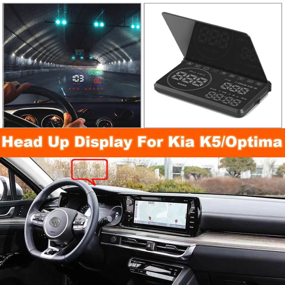 

For Kia K5/Optima 2010-2018 2019 2020 2021 Car HUD Head Up Display Auto Electronic Accessories OBD2 Windshield Speed DIY Film