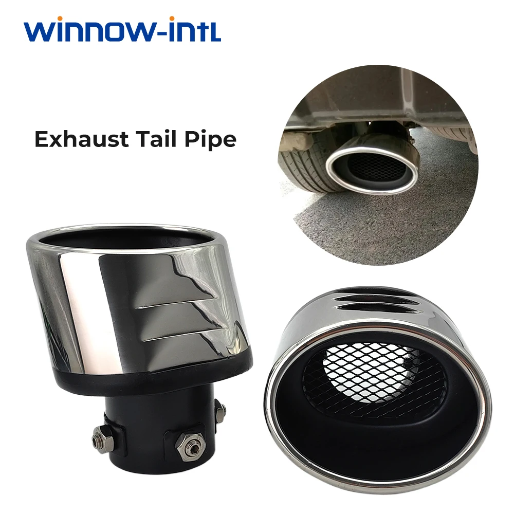 Stainless Steel Pipe Muffler Exhaust System For Automotive Tailpipes Silver Black Colored Muffler Tip For Nissan Sylphy, Corolla