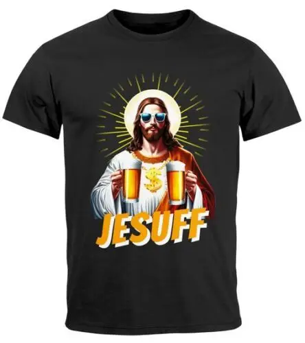 Beer Jesus Party Fun Shirt  Alcohol Carnival Printing Fashion T-Shirt