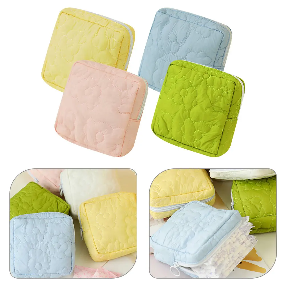 

Набор из 4 маленьких моющихся сумок для гигиенических прокладок, портативный дорожный органайзер для женщин, многофункциональная сумка для хранения