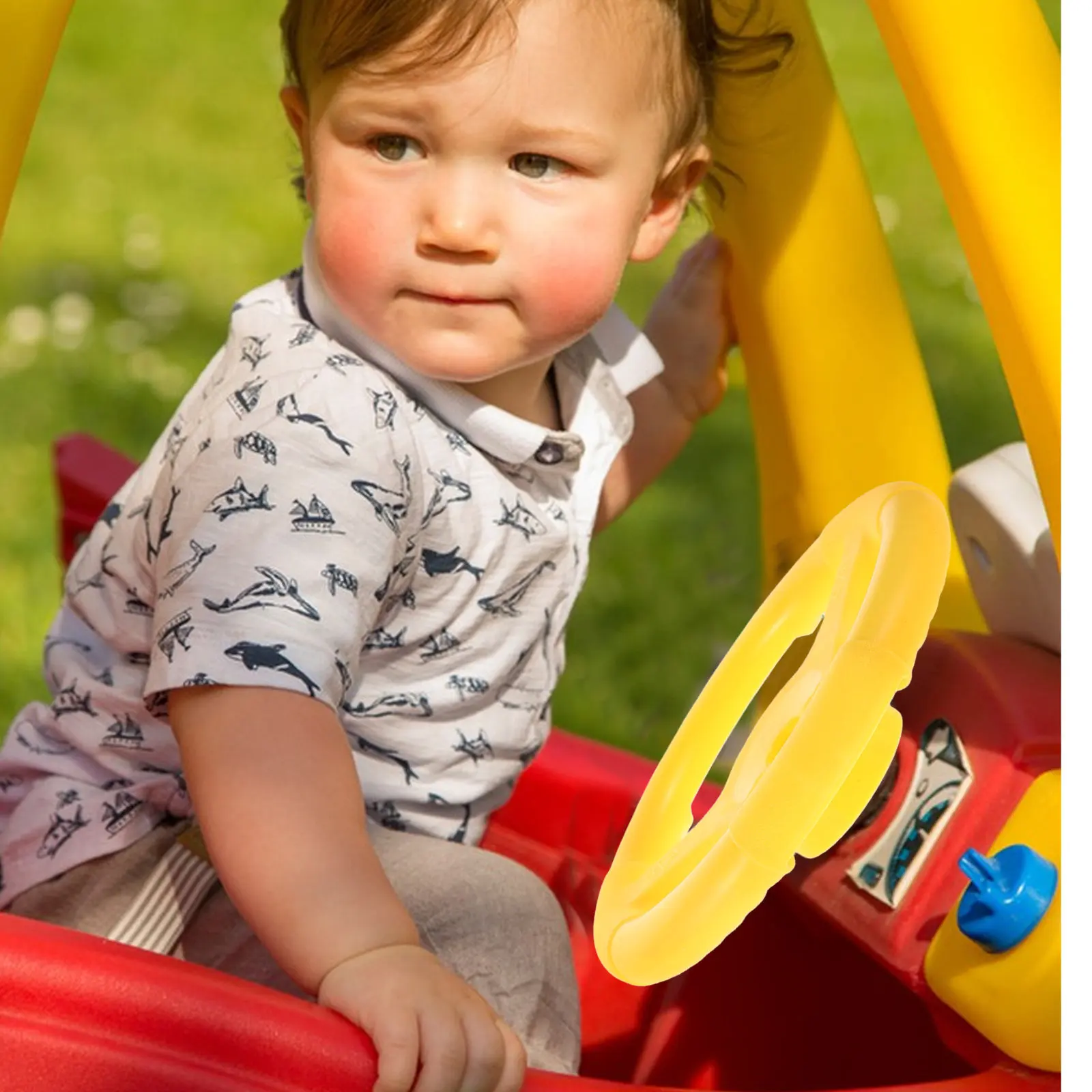Interactive Children Steering Wheel Attachment for Ride-on Cars Outdoor Driving Simulation Play Learning Accessory