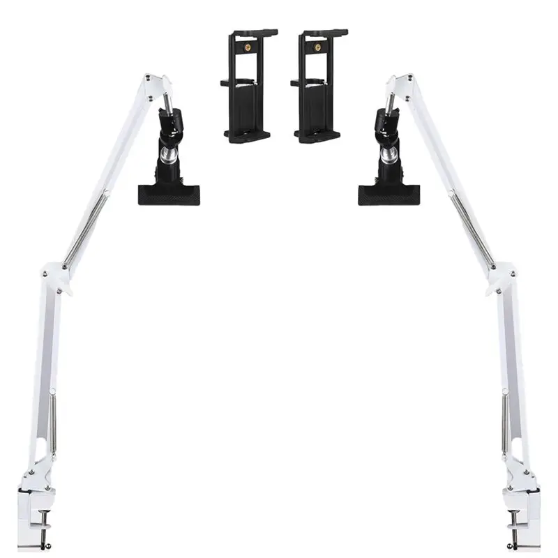 

AF89-2-Piece White Adjustable Embroidery Hoop Stand For Handiwork, 3-In-1 Hoop/Tablet/Desktop Stand, 360° Rotatable