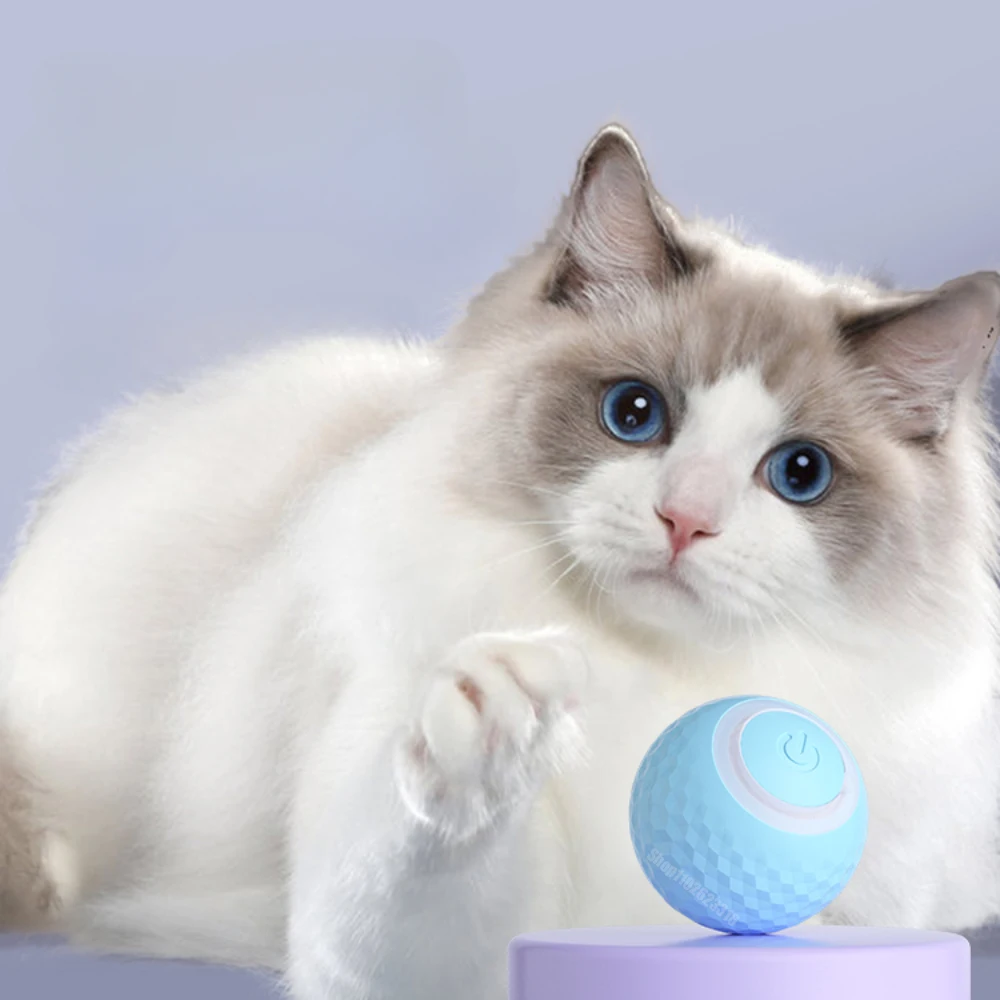 Automatic Moving Cat Interactive Rolling Ball with LED Lights Smart Cat Toy Ball Self-Moving Cat Toy Kitten Cat Game Accessories