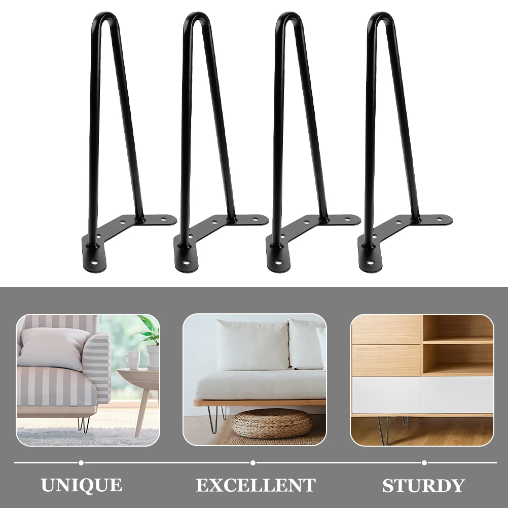 

4Pcs Simplified Table Legs Hairpin Metal Hair Pin Legs for Coffee Bedside Bench Desk Furniture Replacement Coffee Table