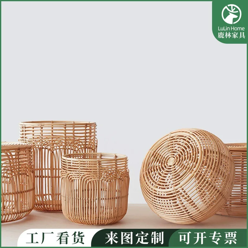 

Ins Japanese-style homestay rattan dirty clothes basket clothes storage household laundry clothes