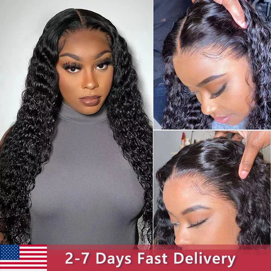 100% Bling Human Hair Wigs For Women Natural Deep Wave Human Hair Lace Front Wigs Grade 10 13x4 Lace Frontal Wig