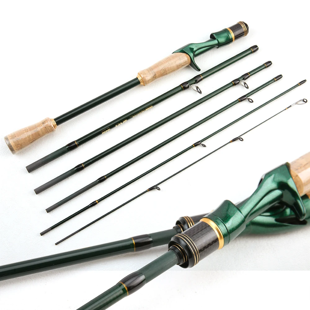 Caña Baitcasting Carbono 6 secciones – Pesca mar y roca 2,4m
