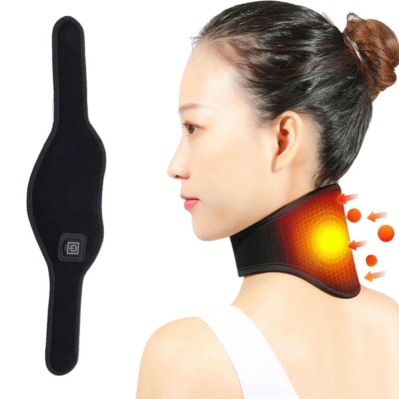 

USB-нагревательная повязка для шеи с терапией полыни, 3-температурный регулируемый массажер для шеи в дальнем инфракрасном диапазоне для офисных работников и пожилых людей