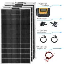 Solar panel kit Flexible Module 18V 120W 240w 360w 480w 600w 720w 12V or 24v photovoltaic for Motorhome Battery  Home Charger