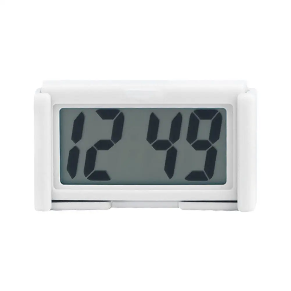 Car Dashboard Digital Clock Mini LCD Time Date Display Office Self-Adhesive Home Decoration Desktop Accessories Car Clock A X3O2