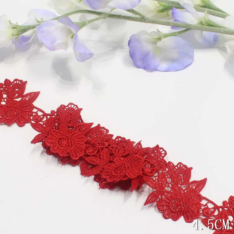 56Yards Polyester Embroidery Water Soluble Lace Fabric Trim Ribbon DIY Sewing Bridal Applique Dress Garment Wedding Decor