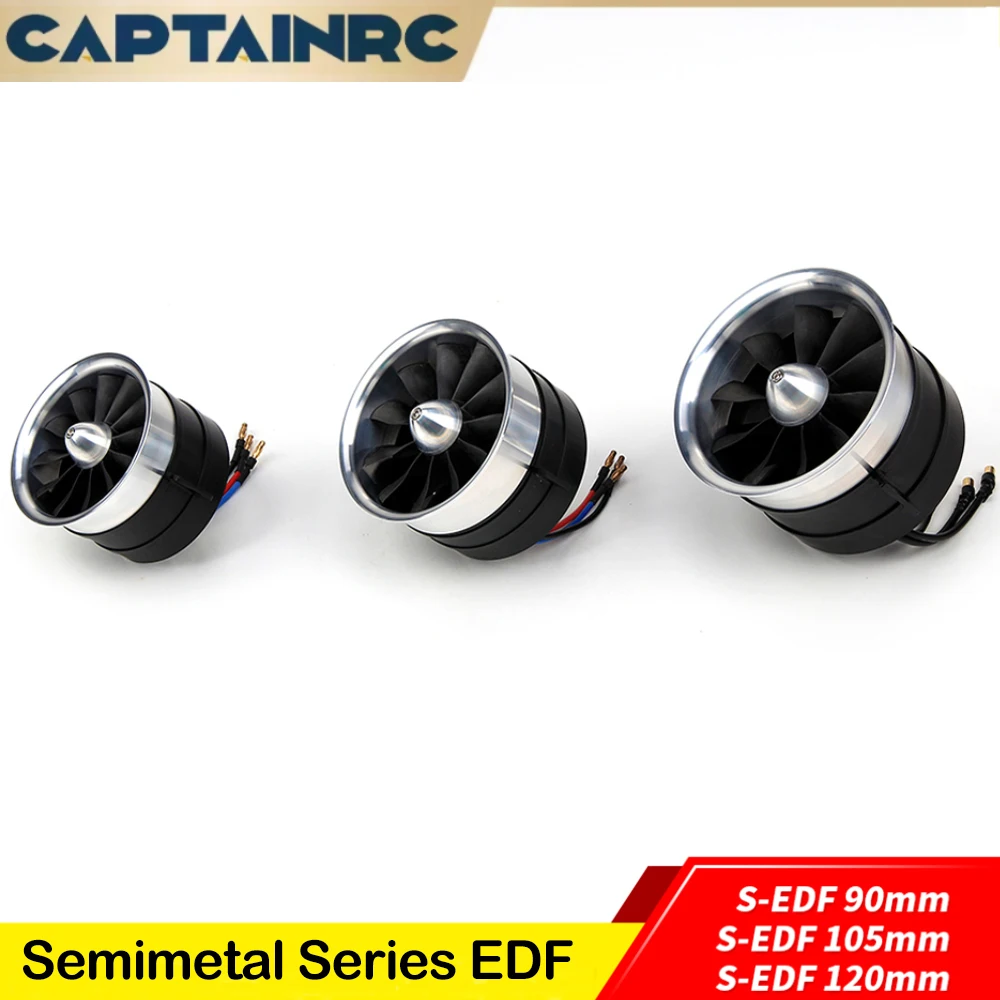

КапитанРС 90/105/120 мм EDF (электродвигатель с канальным вентилятором) с бесщеточным двигателем RC и опциональным регулятором скорости 120/150А, подходит для реактивных самолетов и авиамоделей