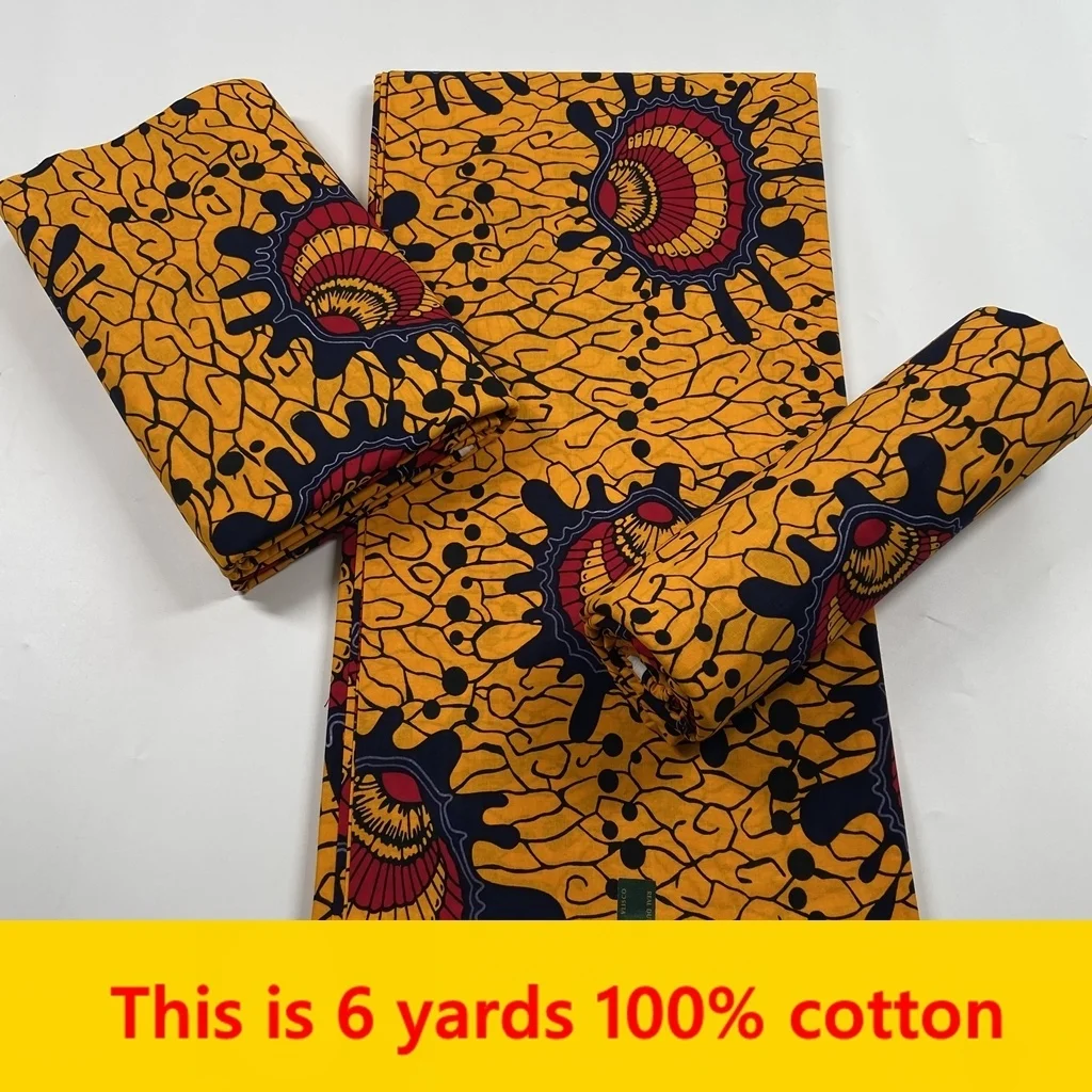 Ankara Fabric African Real Wax Print Cotton 100% New Design 2024 Tissus Wax Africain Patchwork Fabric For Dress 6yard Sales Now