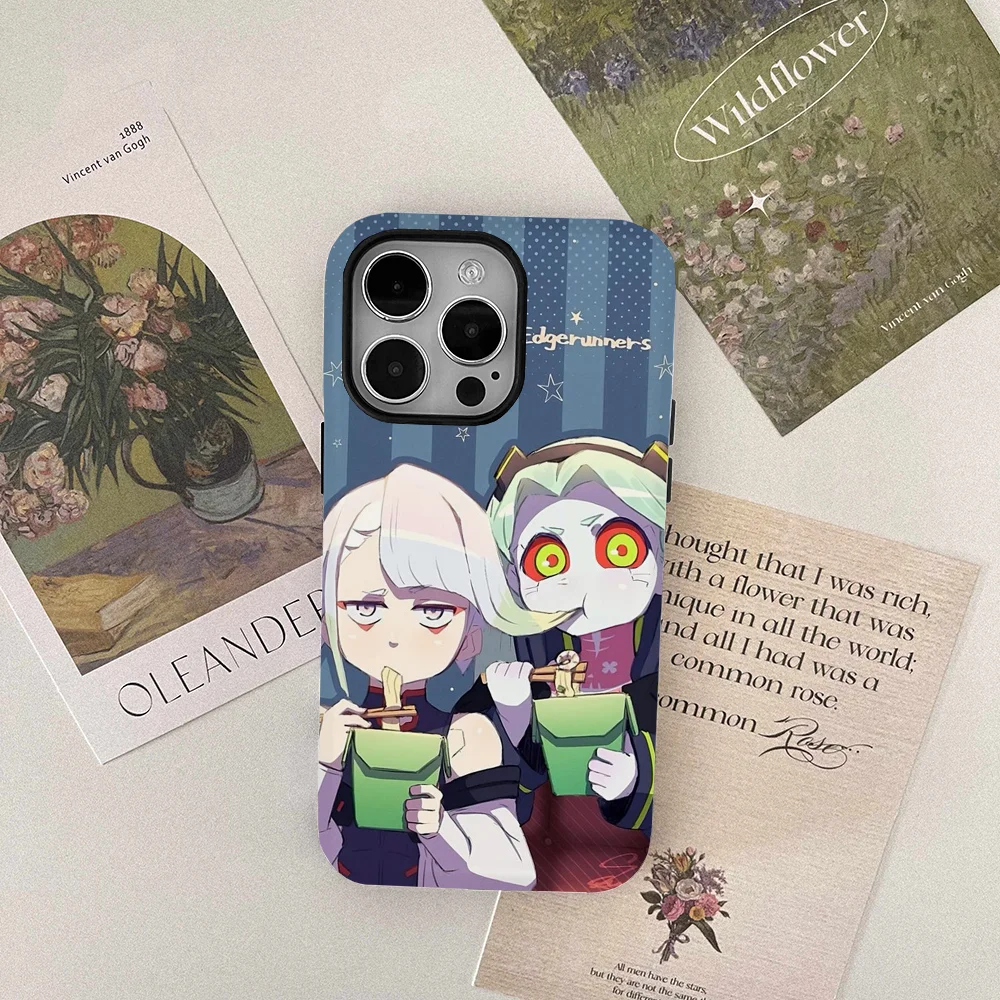 E-Edgerunners L-Lucy y R-Rebecca Eating funda de teléfono película Shell para IPhone 16 15 14 13 12 11 Pro Max Plus