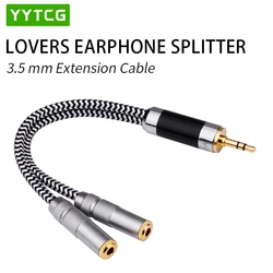 YYTCG 1 sztuk 3.5mm 1 do 2 podwójny Y zestaw słuchawkowy Audio Jack Splitter udostępnij Adapter do kabla złote złącze słuchawka na słuchawki słuchawki